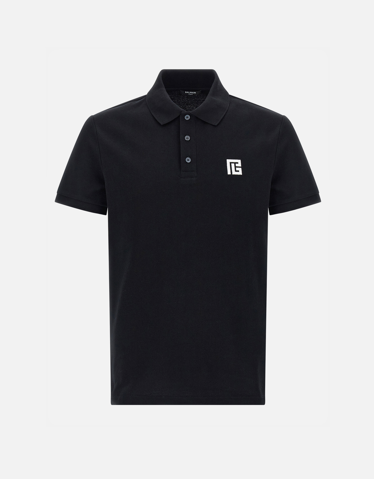 Balmain Men’s Embroidered Cotton Polo Shirt Balmain Men’s Embroidered Cotton Polo Shirt