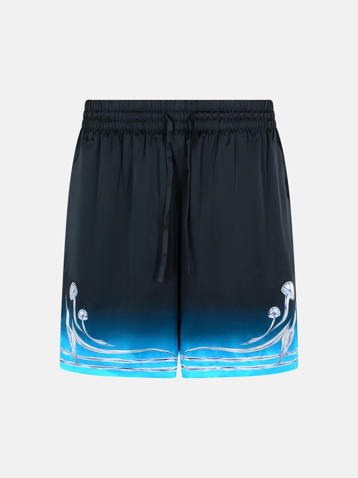 CASABLANCA Black Silk Bermuda Shorts