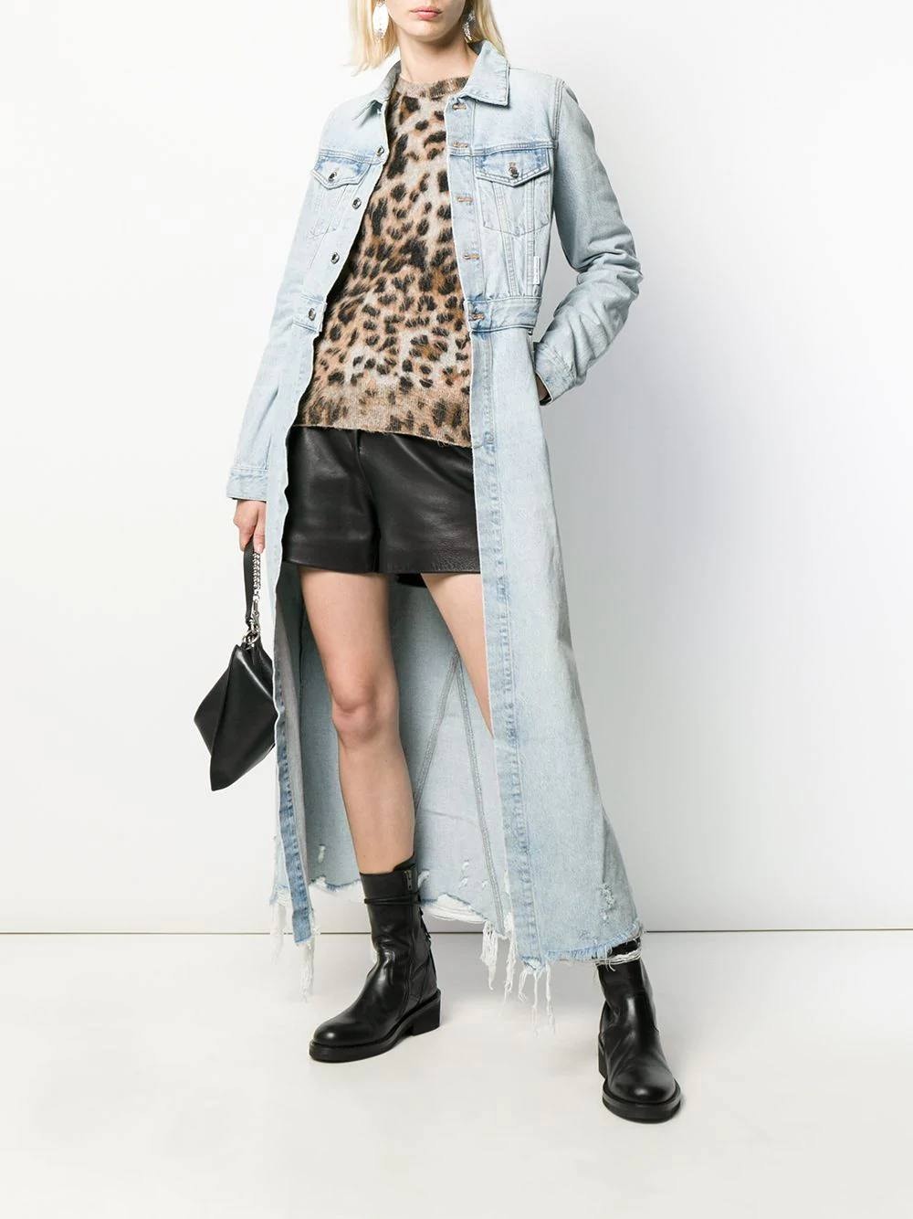 Long Length Denim Trench Coat Long Length Denim Trench Coat