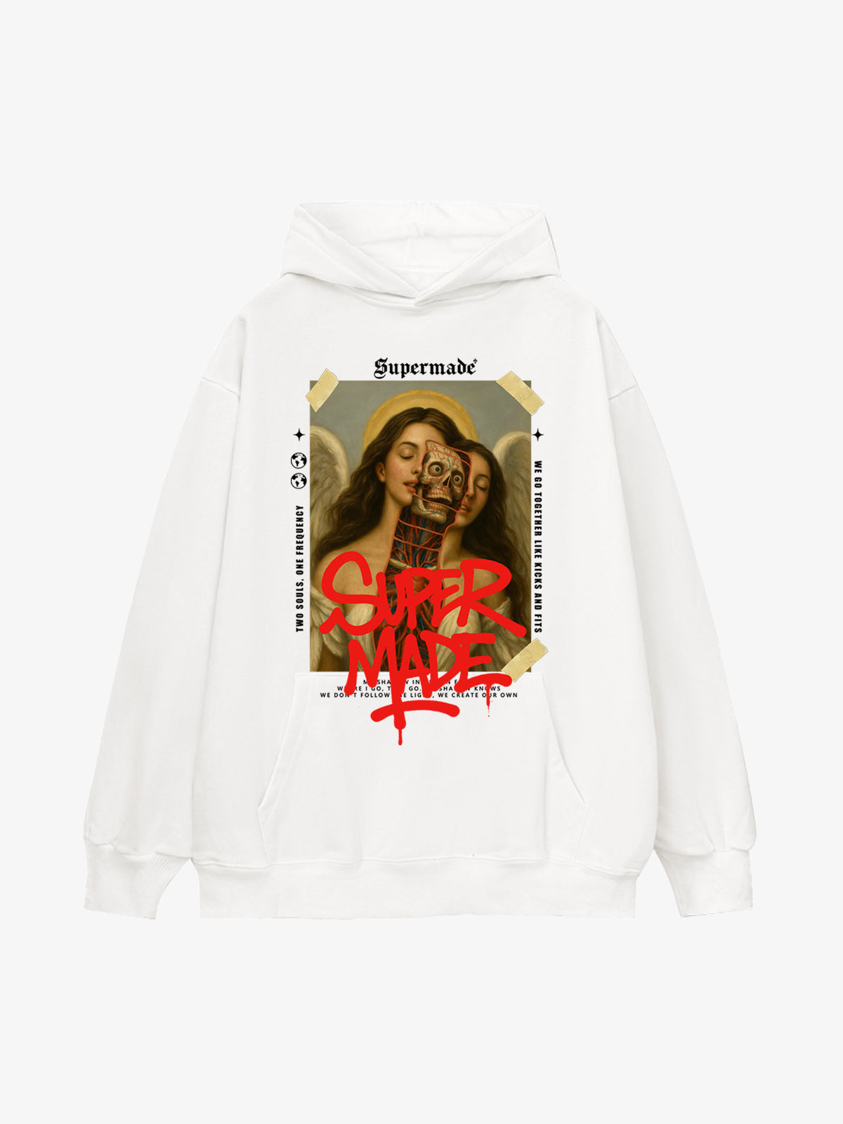 Skull And Face Two Soul Pattern Hoodie Skull And Face Two Soul Pattern Hoodie