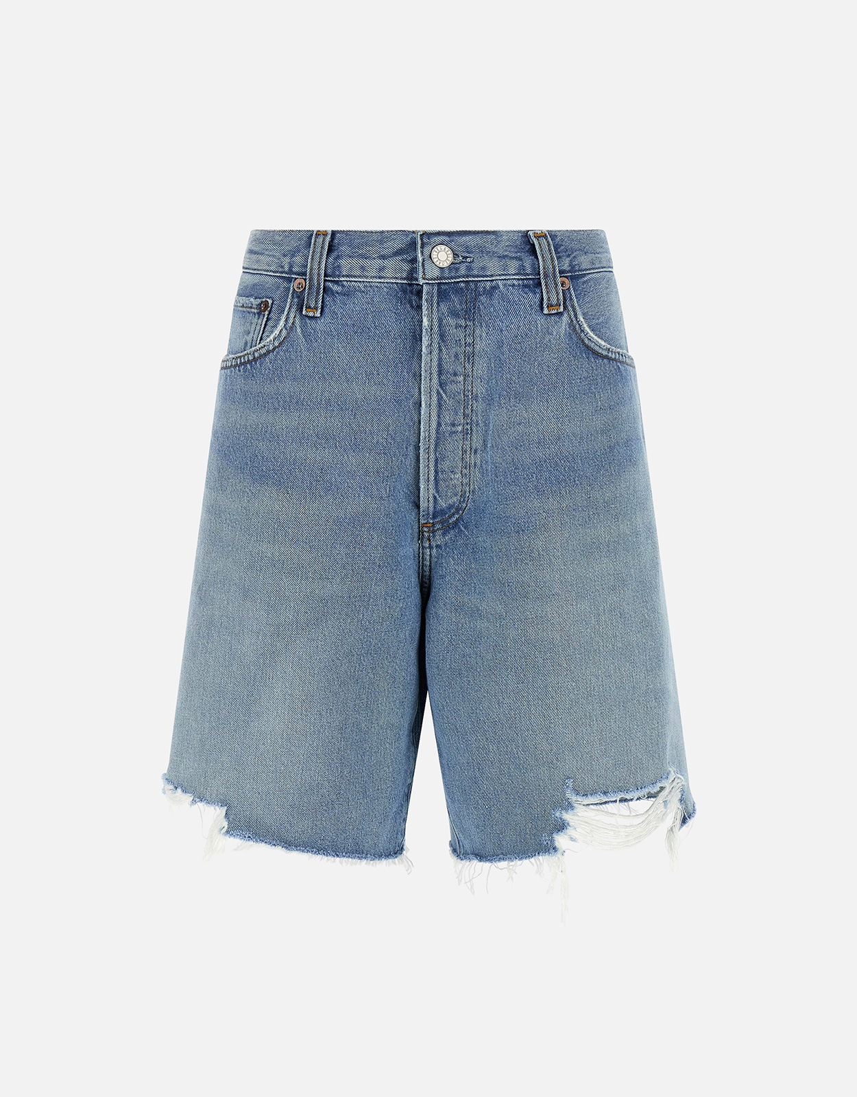 Agolde Indigo Wide Leg Bermuda Shorts