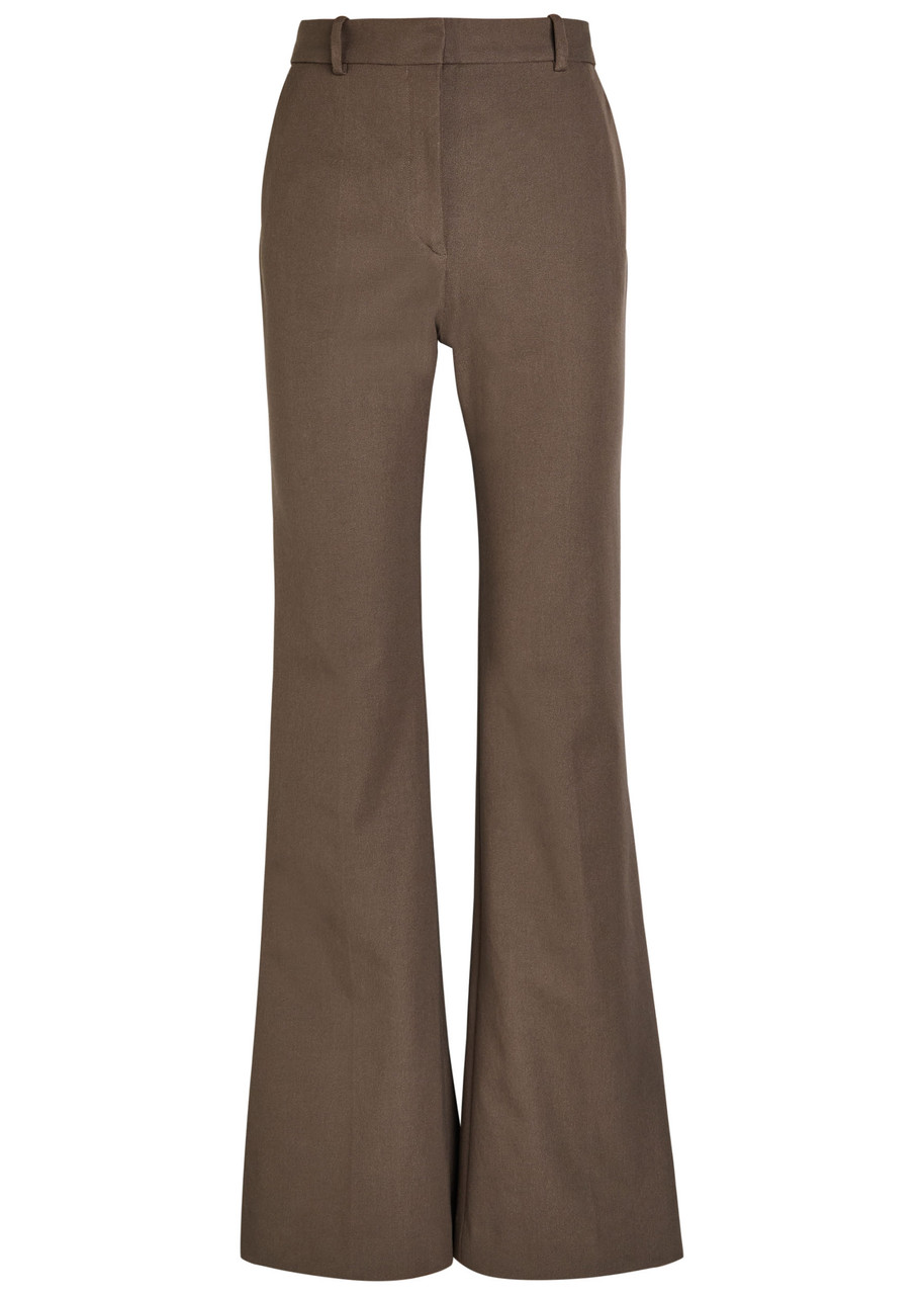 Joseph Tafira Flared-leg Stretch-twill Trousers – Brown Light – M