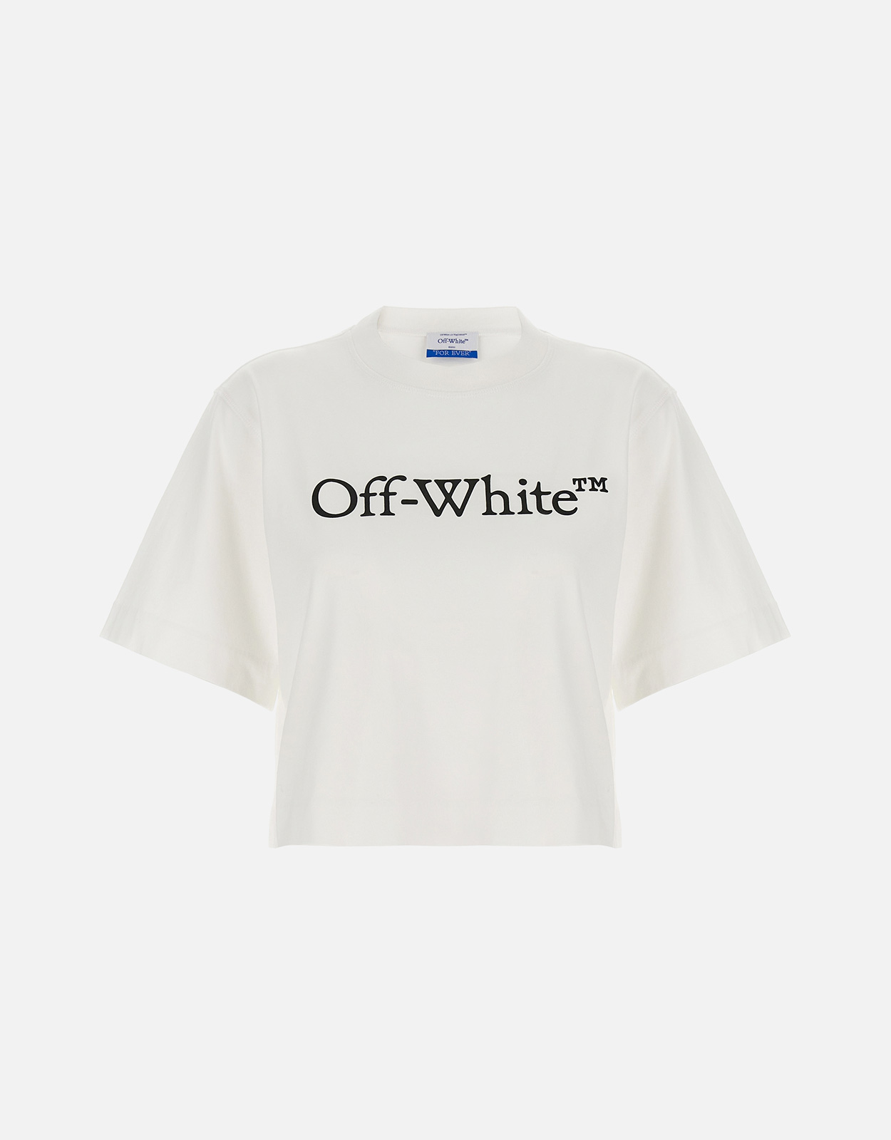Off-White Cotton Crew Neck Cropped shirt – X