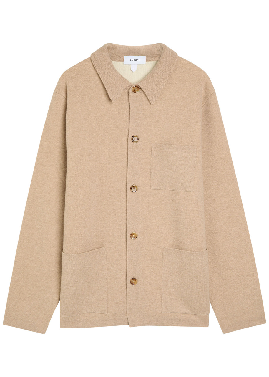 Lardini Melange Wool Overshirt – Beige Lardini Melange Wool Overshirt – Beige