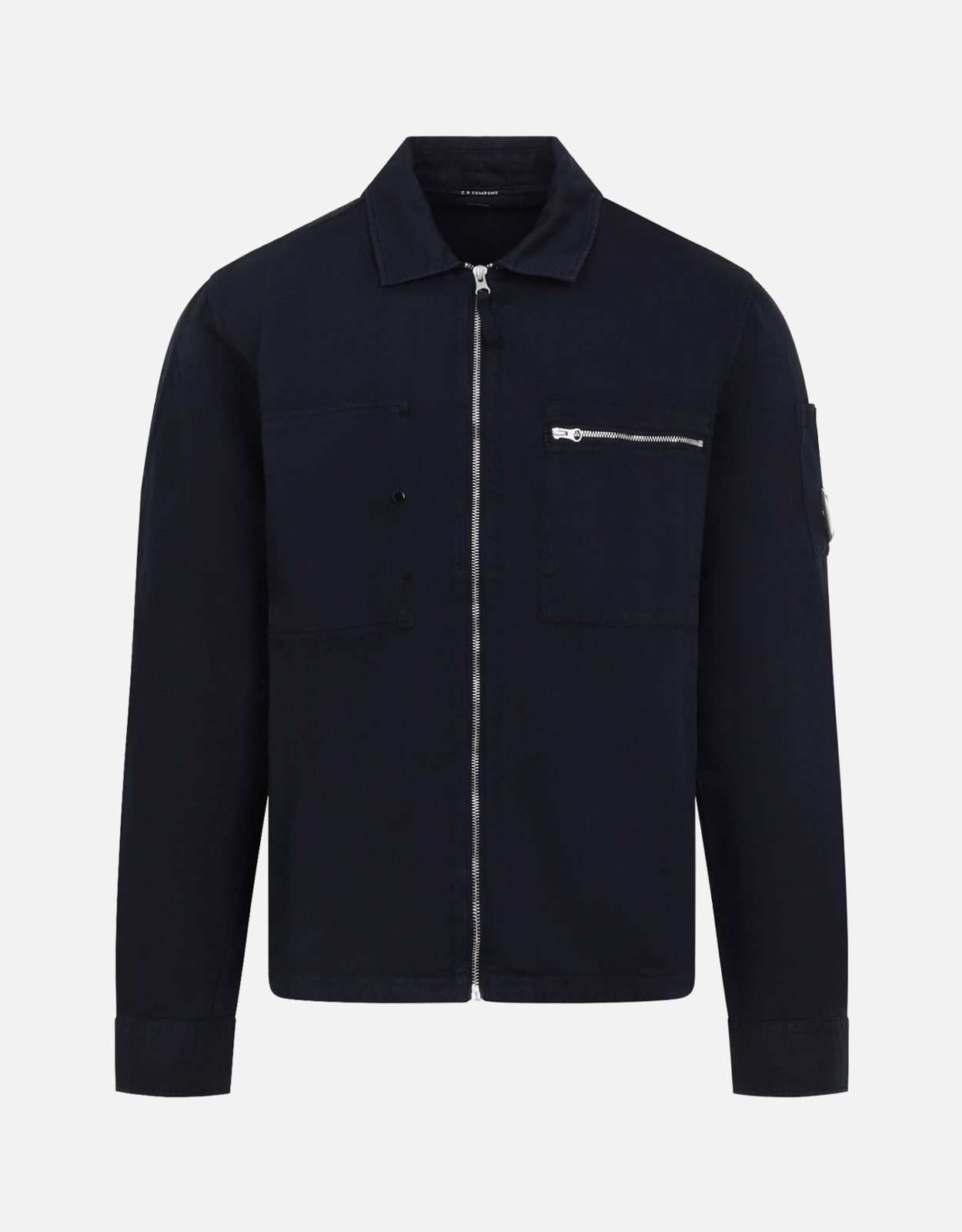 C.P. Company Men’s Cotton Linen Lens Zip Overshirt C.P. Company Men’s Cotton Linen Lens Zip Overshirt