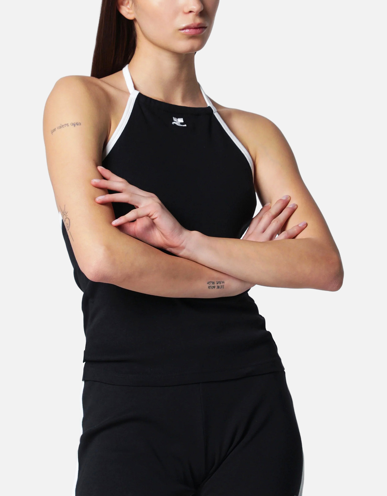 Courreges Cotton Halterneck Jersey Tank Top Courreges Cotton Halterneck Jersey Tank Top