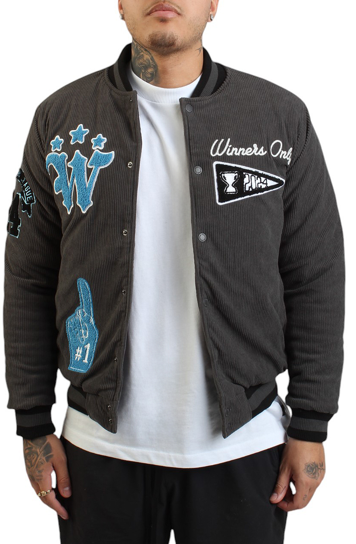 Men World Champs Varsity Jacket Grey Jackets S Grey Men World Champs Varsity Jacket Grey Jackets S Grey