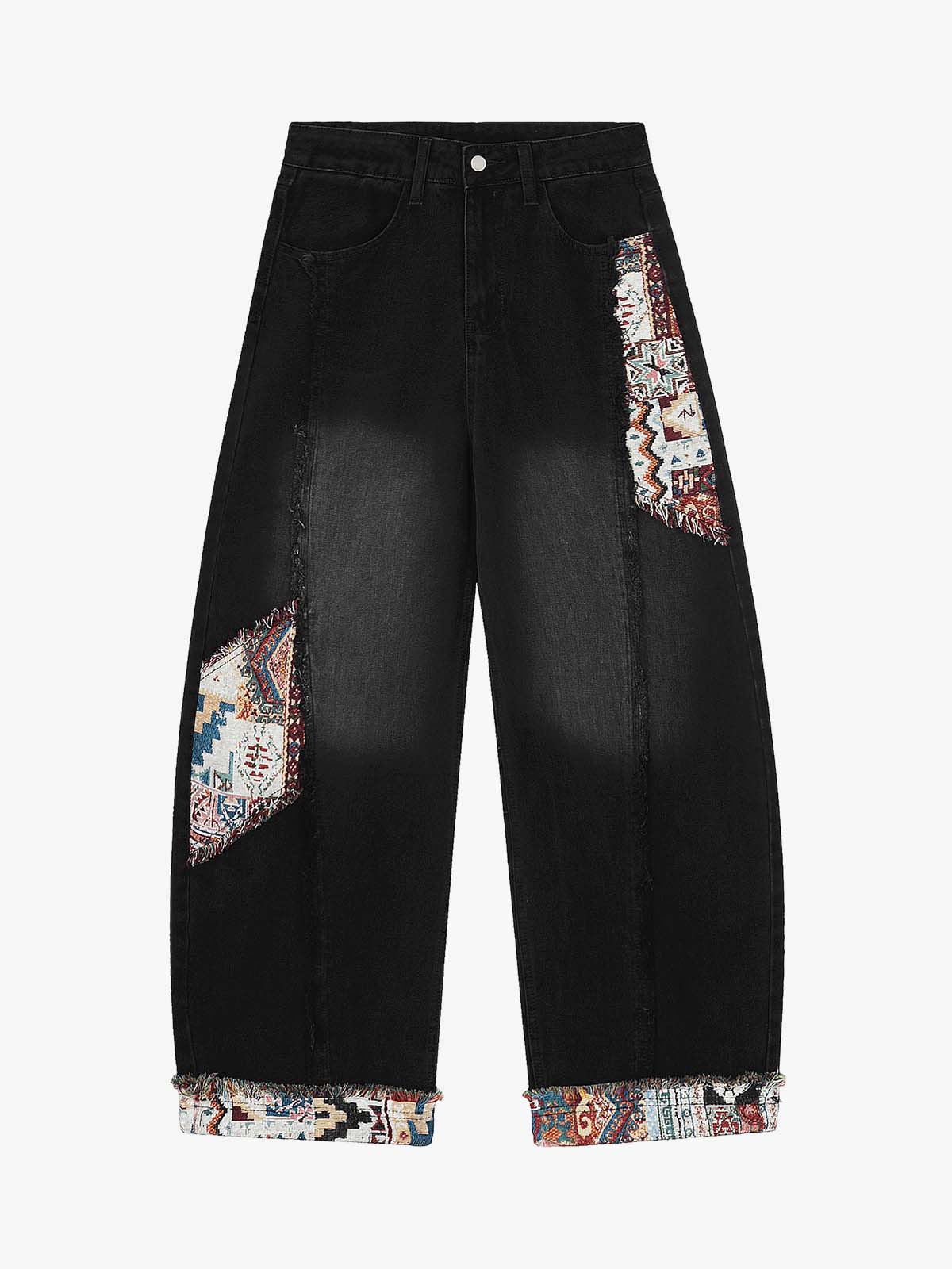Boho Tapestry Patch Denim Jeans Boho Tapestry Patch Denim Jeans