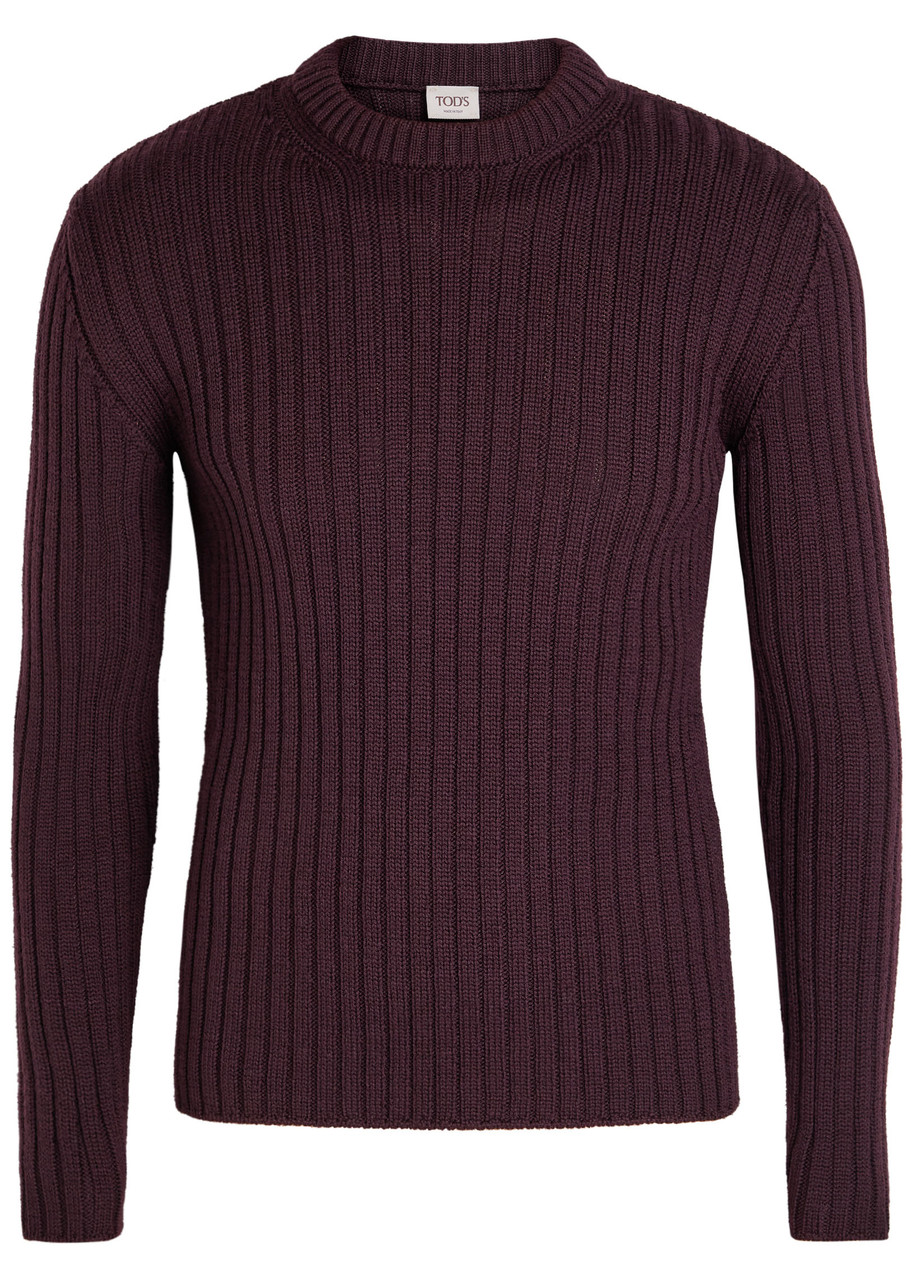 Tods Ribbed Merino Wool Jumper – Red