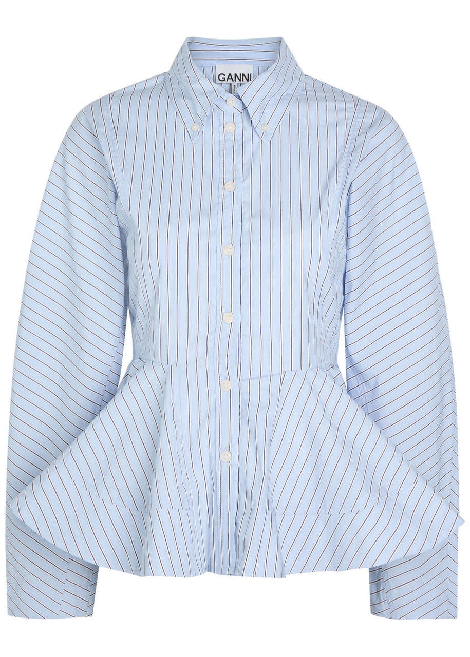 Ganni Peplum Cotton Shirt – Lilac – S Ganni Peplum Cotton Shirt – Lilac – S