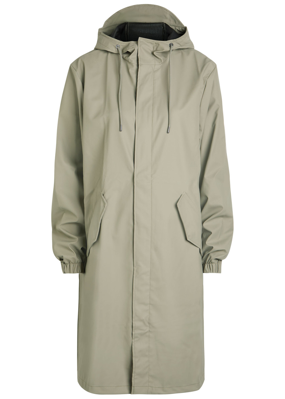 Rains W Fishtail Hooded Waterproof Parka – Sage – M M Rains W Fishtail Hooded Waterproof Parka – Sage – M M