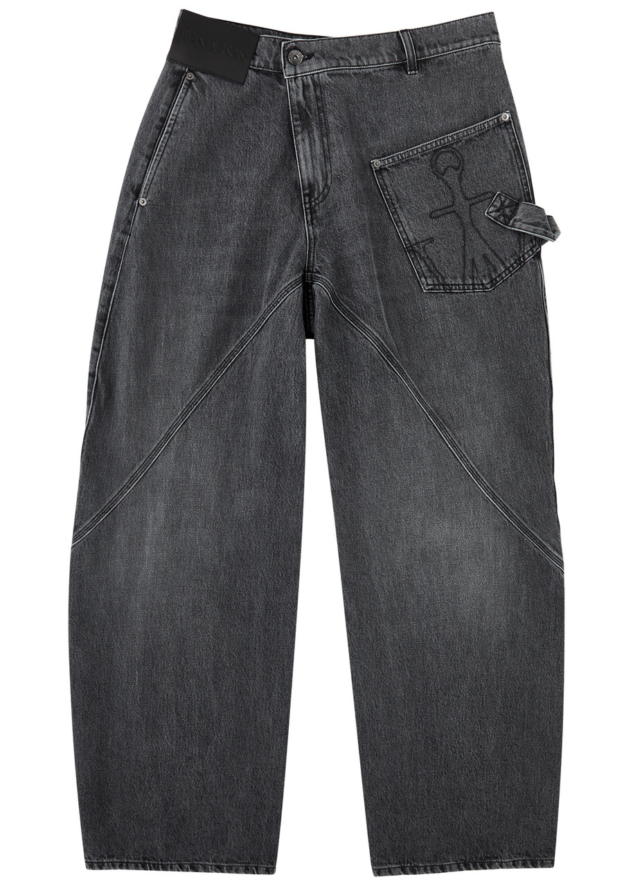 JW Anderson Twisted Wide-leg Jeans – Dark Grey – W JW Anderson Twisted Wide-leg Jeans – Dark Grey – W