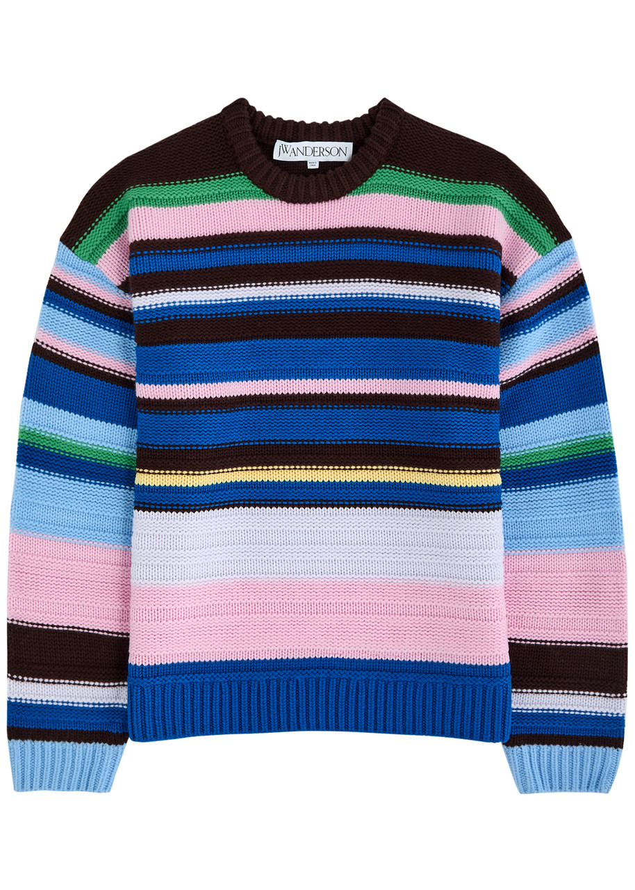 JW Anderson Striped Wool Jumper – Blue