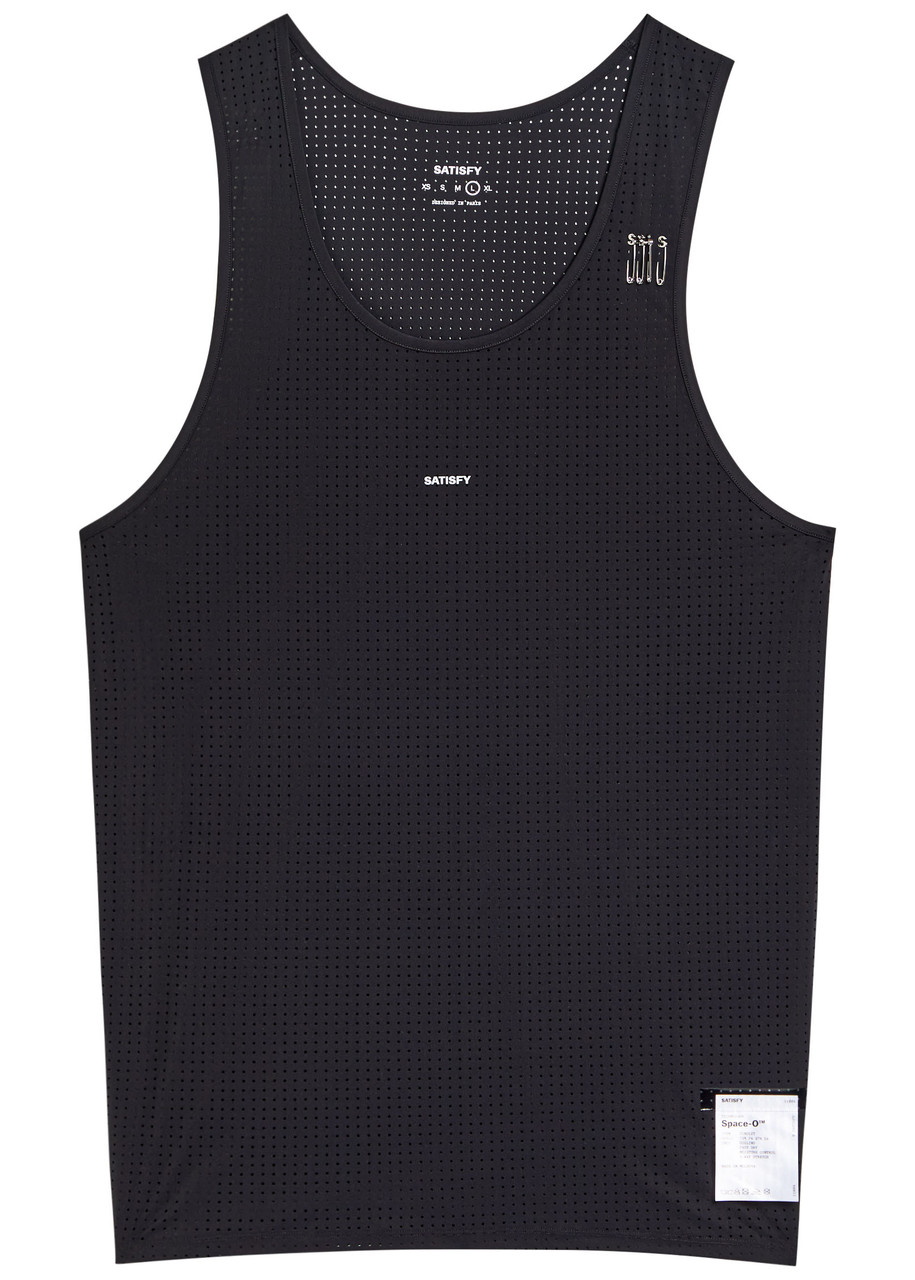 Satisfy Space-o Perforated Stretch-jersey Breathable Black Vest S Satisfy Space-o Perforated Stretch-jersey Breathable Black Vest S