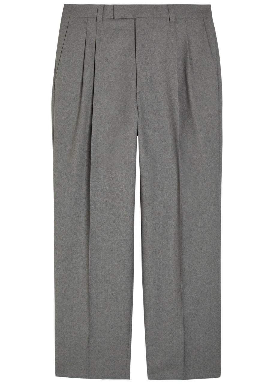 Boss Pleated Straight-leg Wool Trousers – Grey – W L Boss Pleated Straight-leg Wool Trousers – Grey – W L