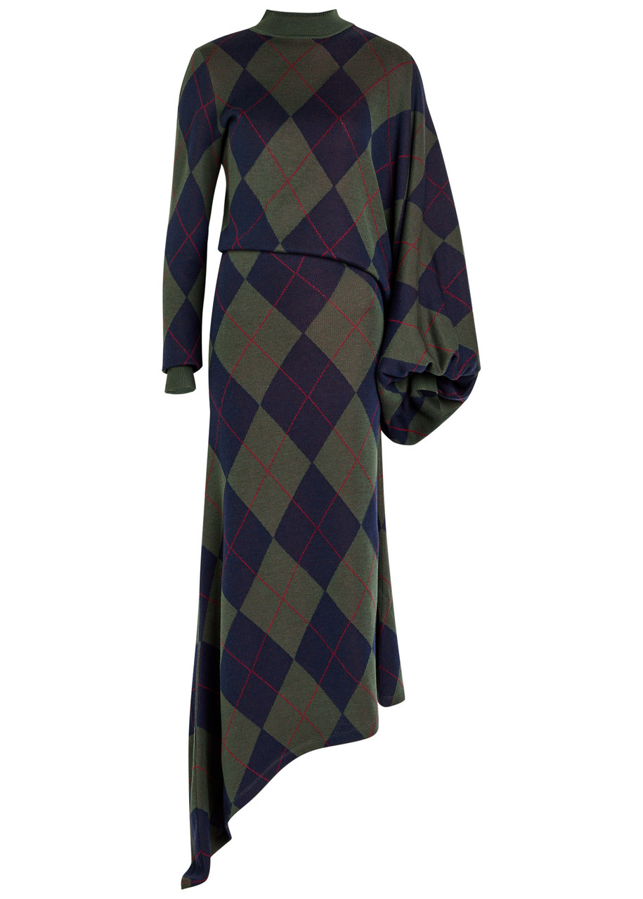 A.W.A.K.E Mode Asymmetric Merino Wool Maxi Jumper Dress – Navy – M M A.W.A.K.E Mode Asymmetric Merino Wool Maxi Jumper Dress – Navy – M M