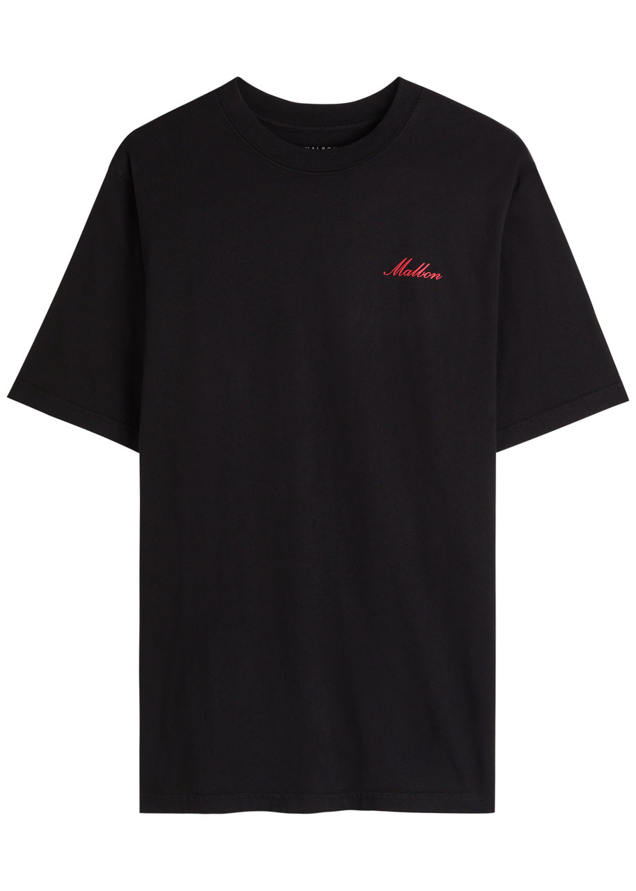 Malbon Bermuda Members Logo-print Cotton shirt – Black Malbon Bermuda Members Logo-print Cotton shirt – Black