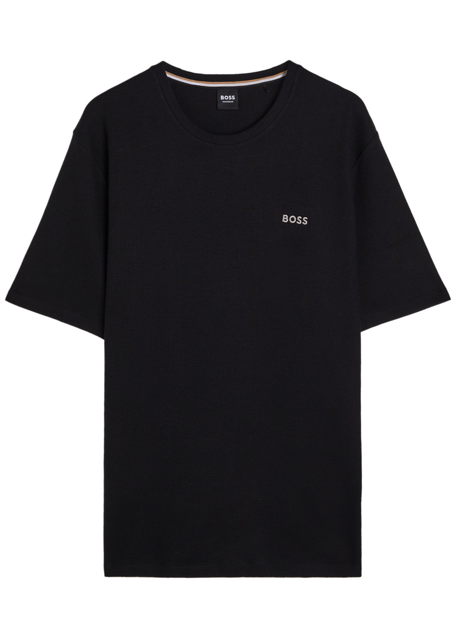 Boss Waffle Cotton-blend shirt – Black