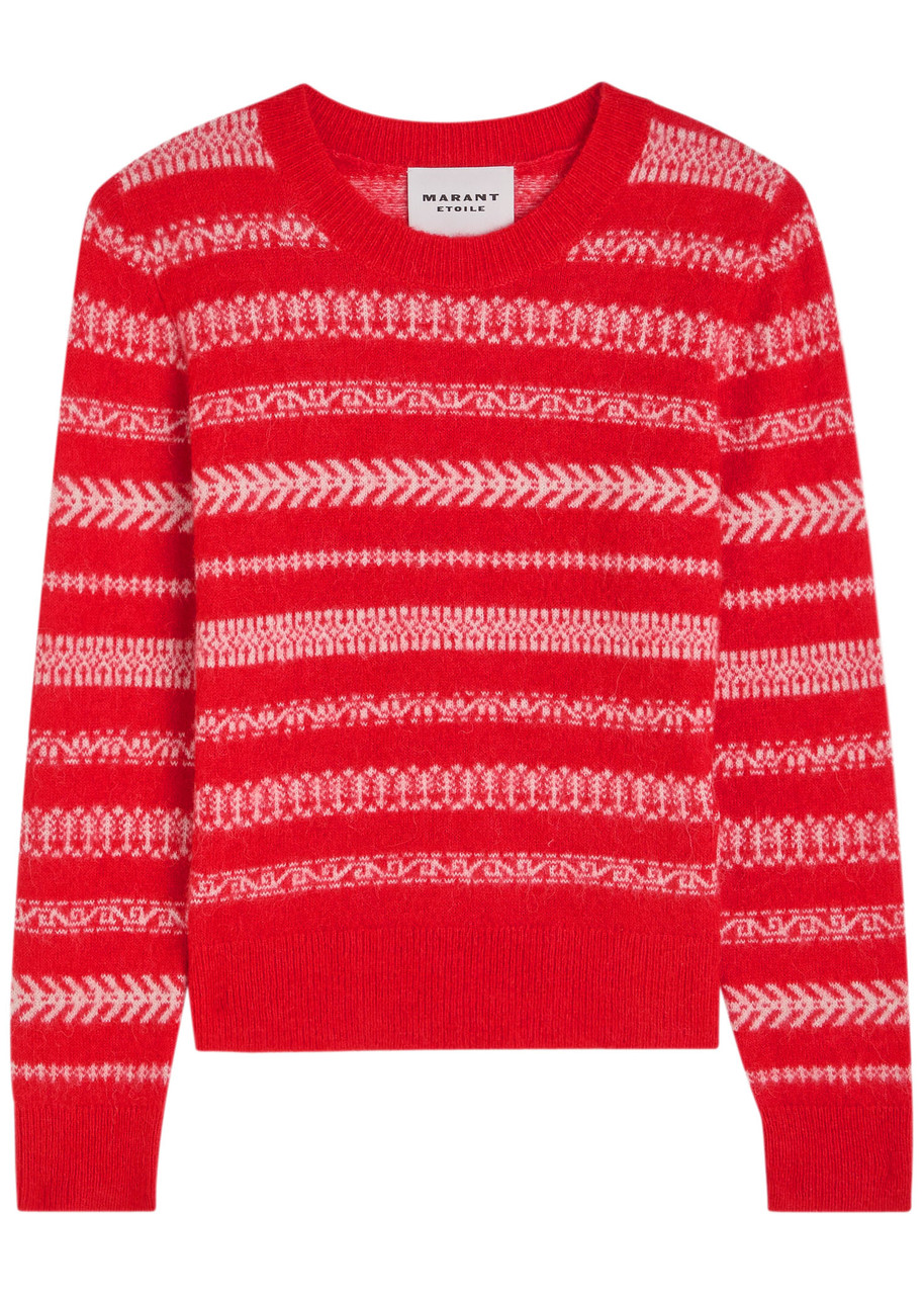 Isabel Marant toile Amity Fair Isle Brushed Alpaca-blend Jumper – Red –