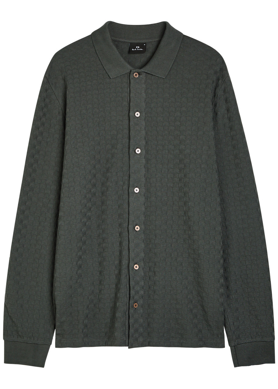 PS Paul Smith Textured Cotton Cardigan – Grey