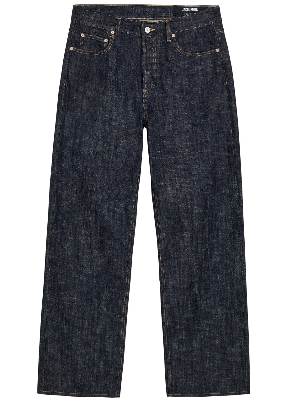 Jacquemus Le De-nimes Droit Wide-leg Jeans – Navy – W M Jacquemus Le De-nimes Droit Wide-leg Jeans – Navy – W M