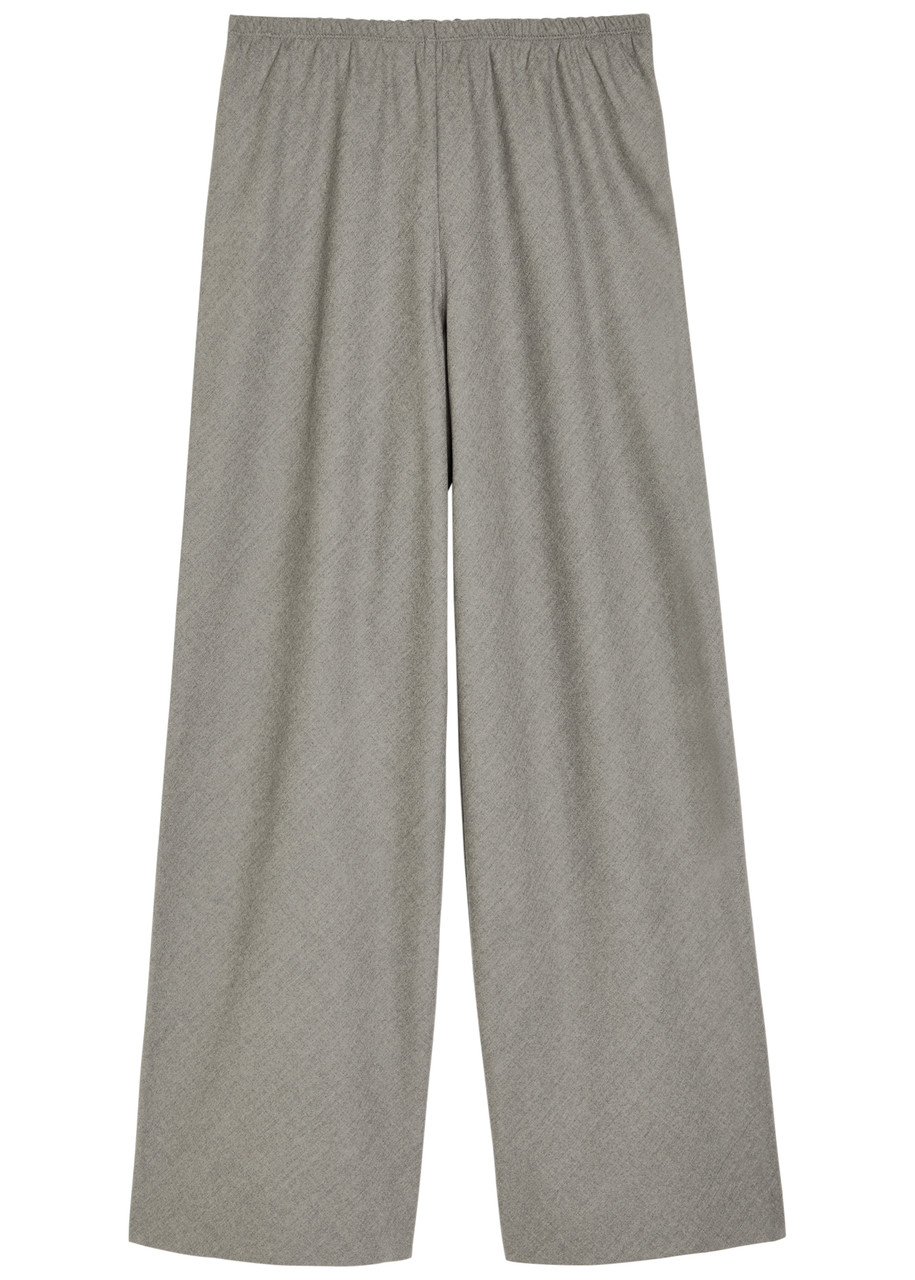 Maria Manus Straight-leg Stretch-wool Trousers – Grey