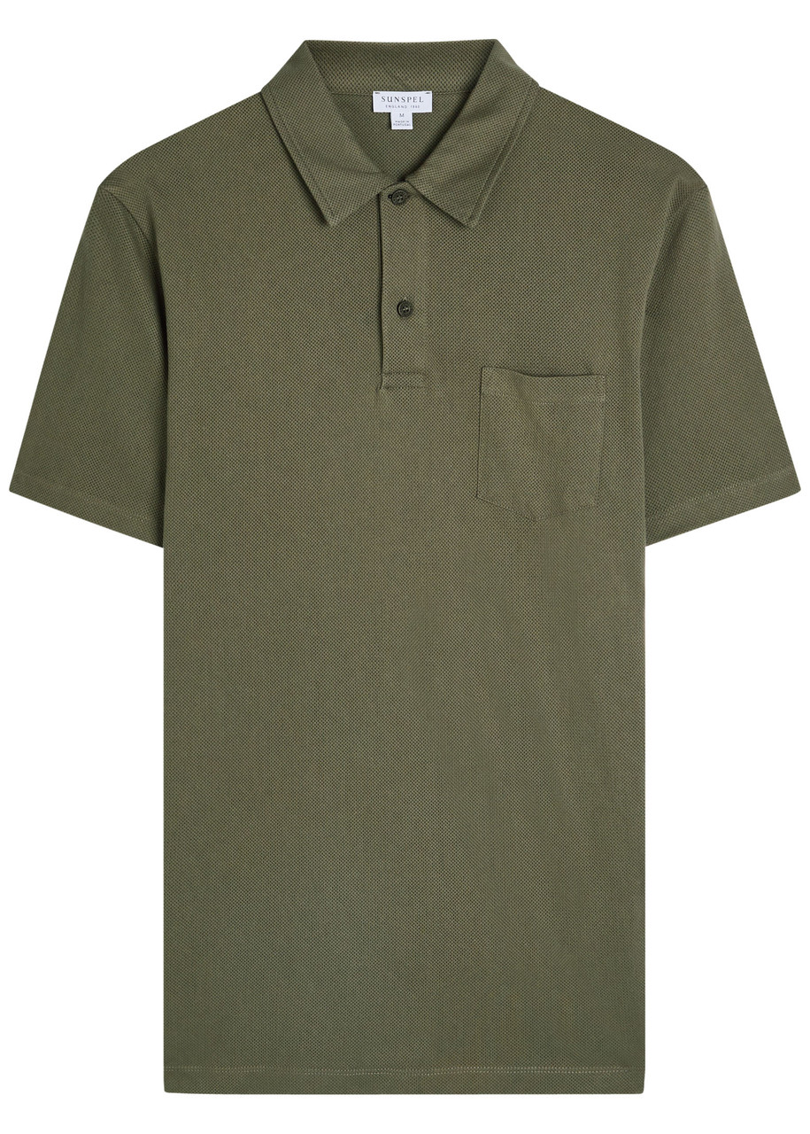 Sunspel Cotton Polo Shirt – Khaki