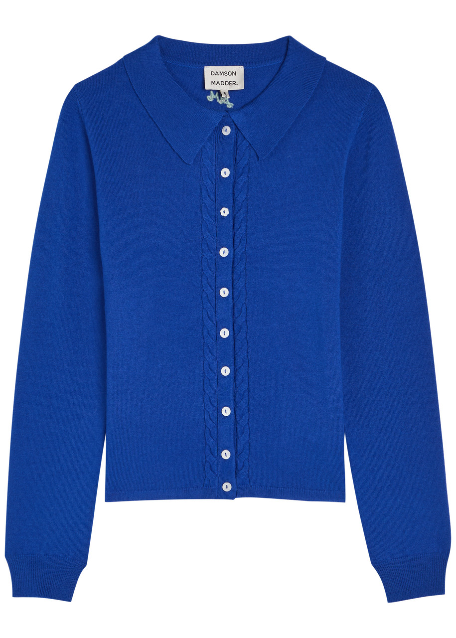 Damson Madder Voula Wool and Cashmere-blend Cardigan – Blue – S