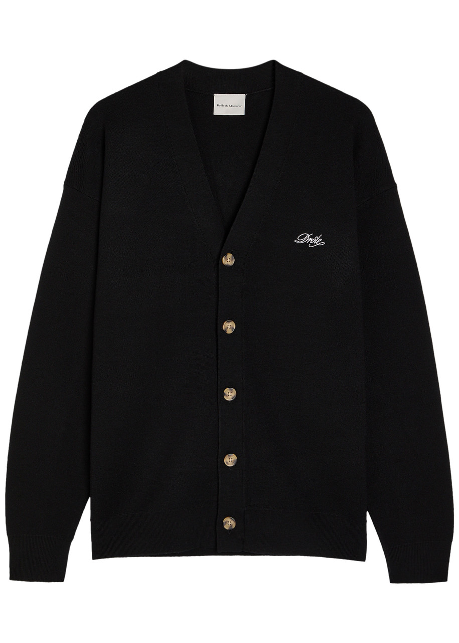DRLE DE Monsieur Le Cardigan Drle Embroidered Knit Cardigan – Black DRLE DE Monsieur Le Cardigan Drle Embroidered Knit Cardigan – Black