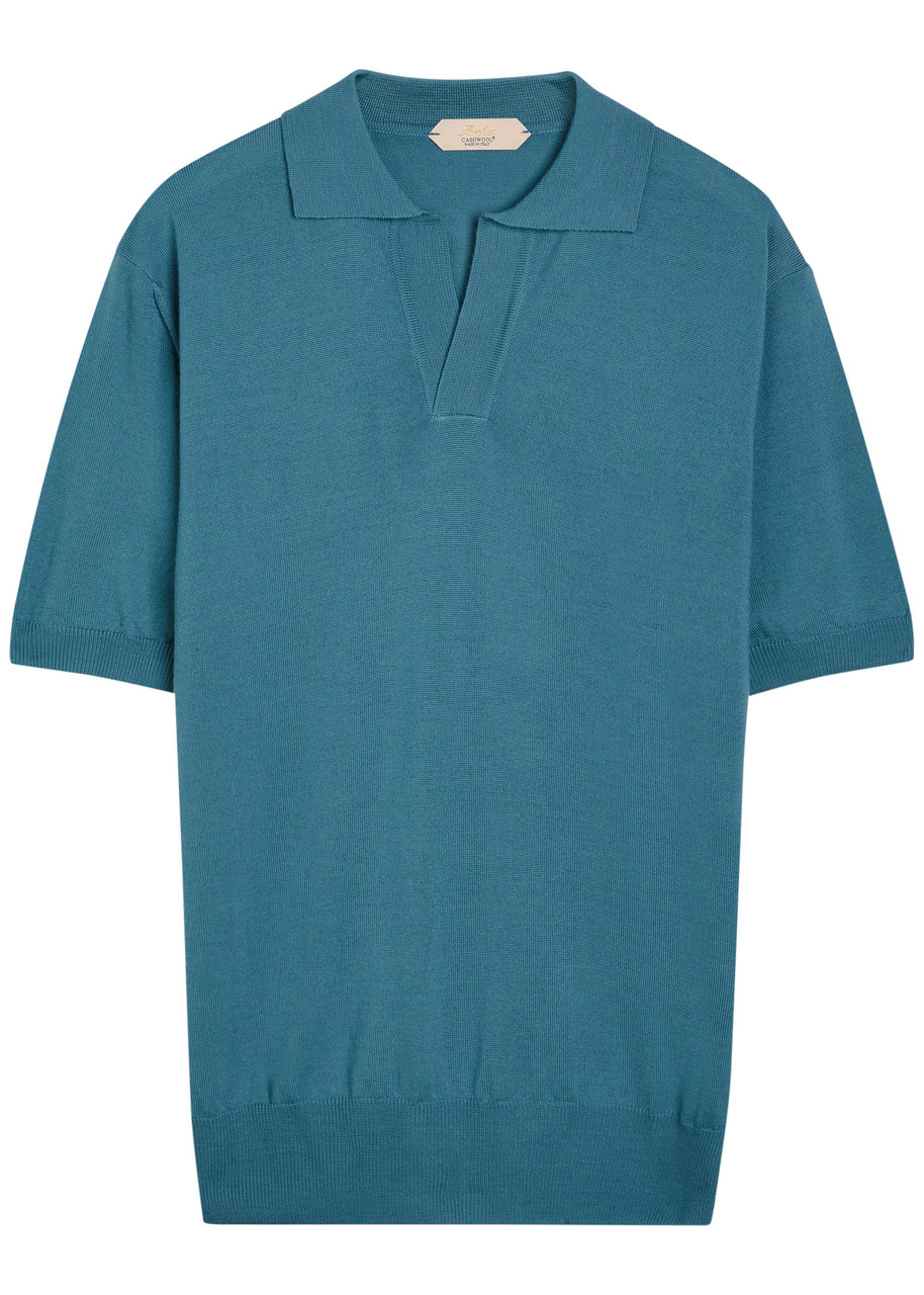 Aurlien Merino Wool Polo Shirt – Light Green Aurlien Merino Wool Polo Shirt – Light Green