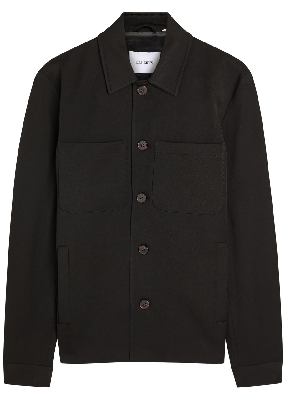 Les Deux Marseille Hybrid Woven Overshirt – Black