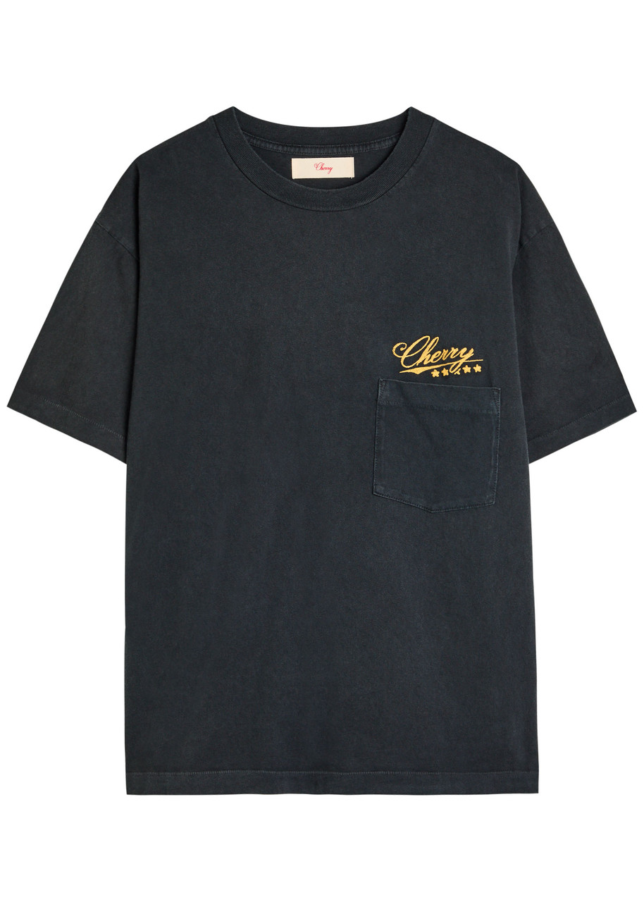 Cherry Los Angeles Five Star Logo-print Washed Cotton shirt – Black Cherry Los Angeles Five Star Logo-print Washed Cotton shirt – Black