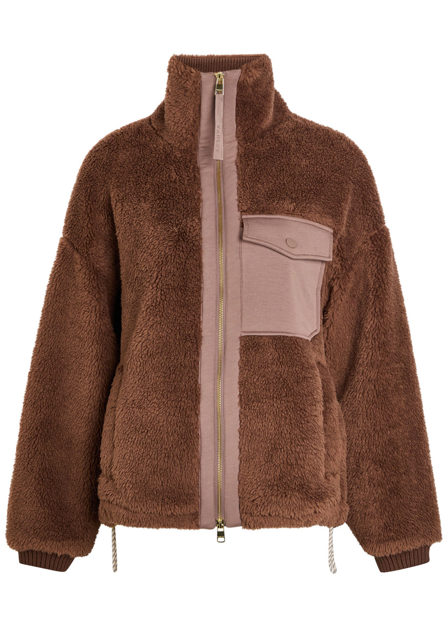 Varley Lowell Panelled Fleece Jacket – Brown – S – S