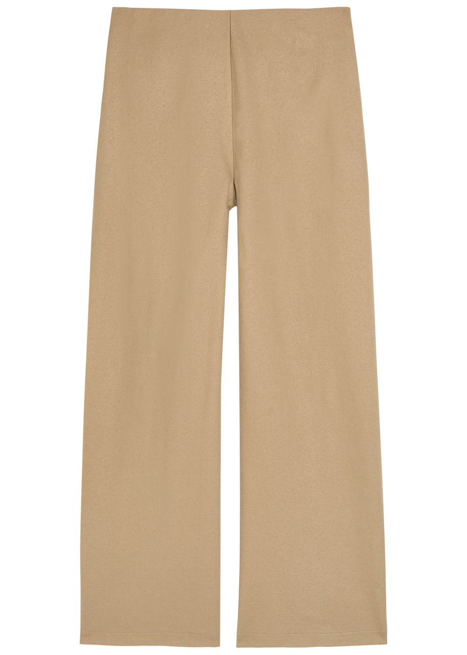Eileen Fisher Wide-leg Wool Trousers – Beige – M – L