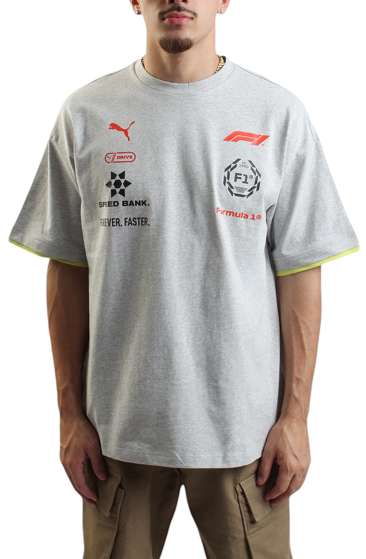 Men F Racing Shirt grey shirts M grey Men F Racing Shirt grey shirts M grey