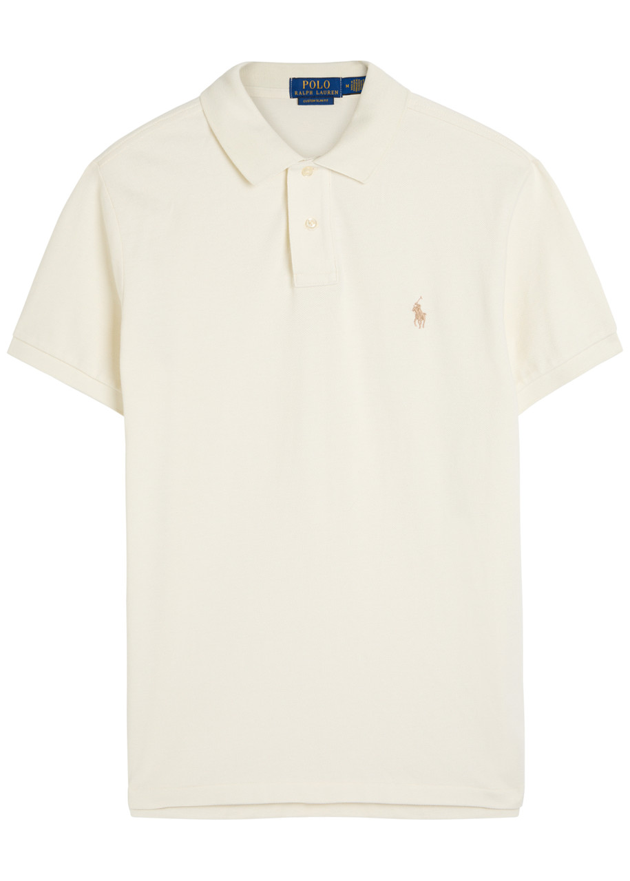 Polo Ralph Lauren Pique Cotton Polo Shirt – Ecru Polo Ralph Lauren Pique Cotton Polo Shirt – Ecru
