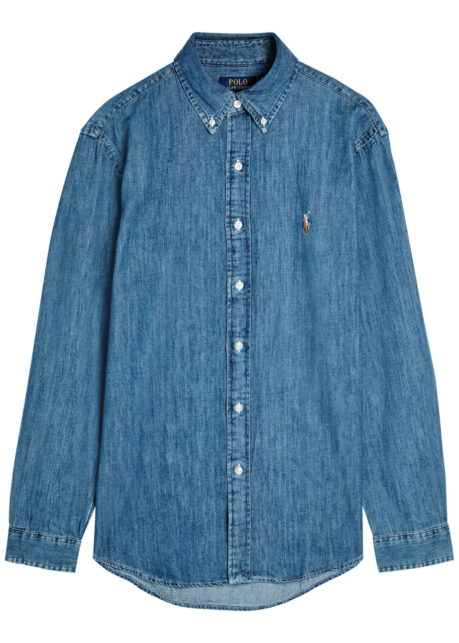 Polo Ralph Lauren Logo-embroidered Denim Shirt – Blue Polo Ralph Lauren Logo-embroidered Denim Shirt – Blue