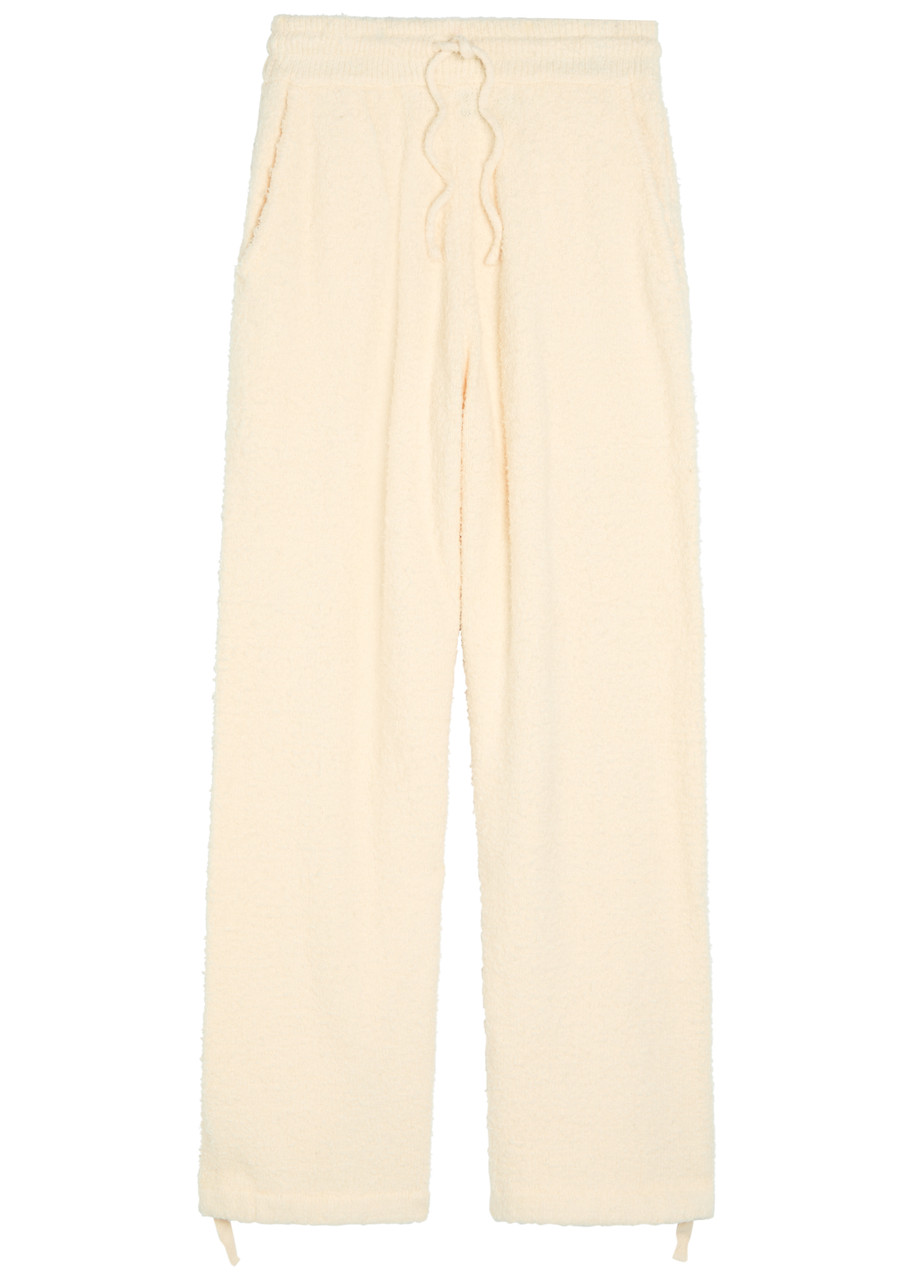 Picante Shaggy Textured Cotton-blend Sweatpants – Ivory Picante Shaggy Textured Cotton-blend Sweatpants – Ivory