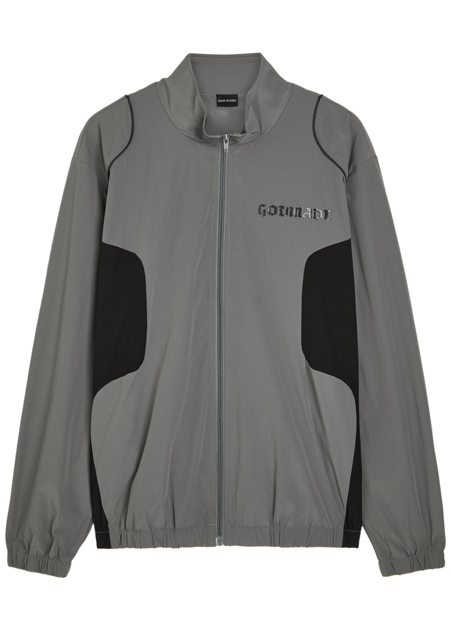 God Made Phantom Logo Cotton Track Jacket – Grey God Made Phantom Logo Cotton Track Jacket – Grey