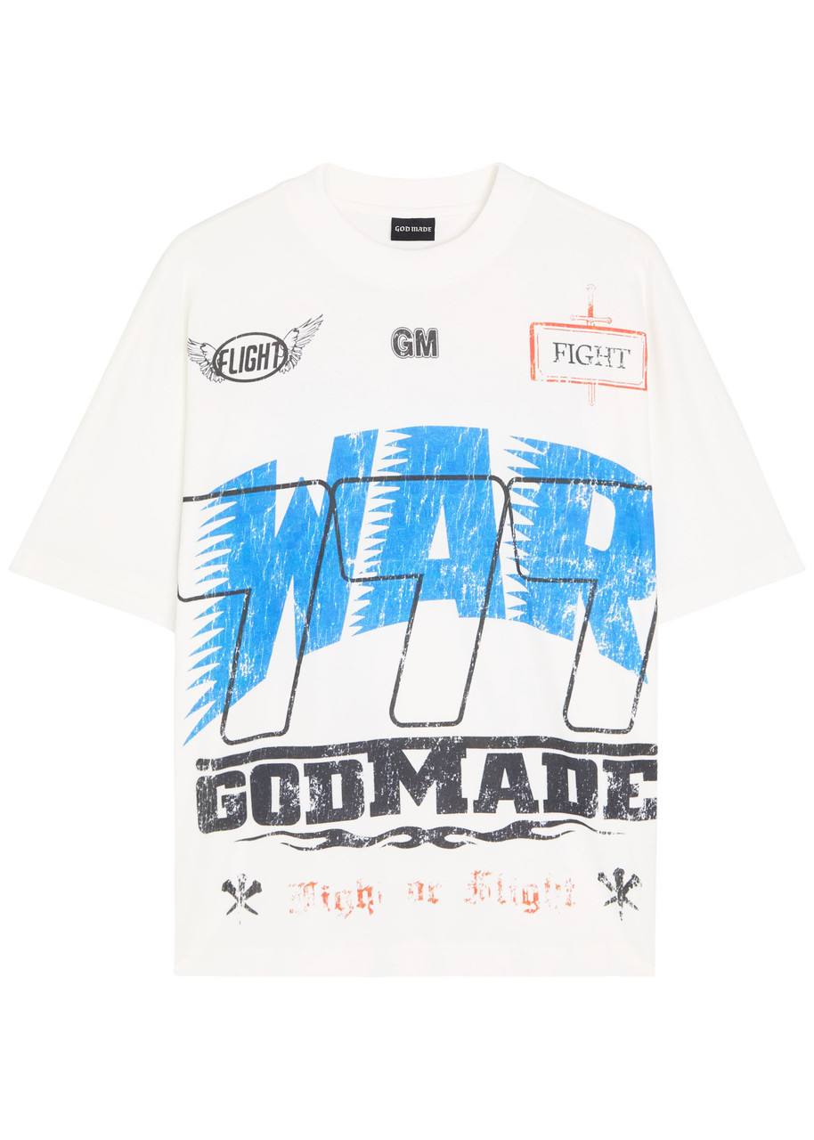 God Made War Printed Cotton shirt – Off White God Made War Printed Cotton shirt – Off White