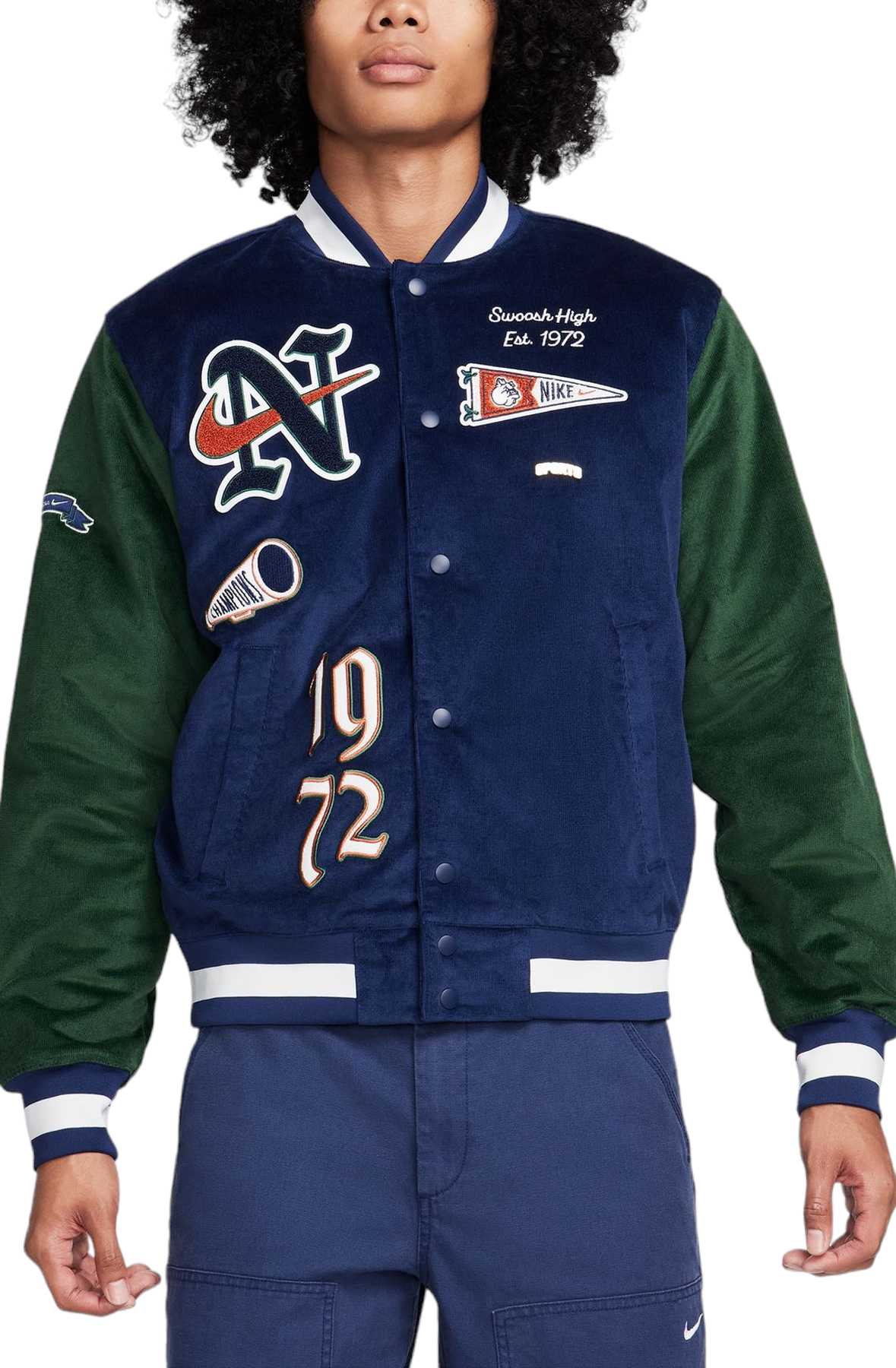 Men Corduroy Bomber Jacket Midnight NavyFir Jackets Midnight NavyFir