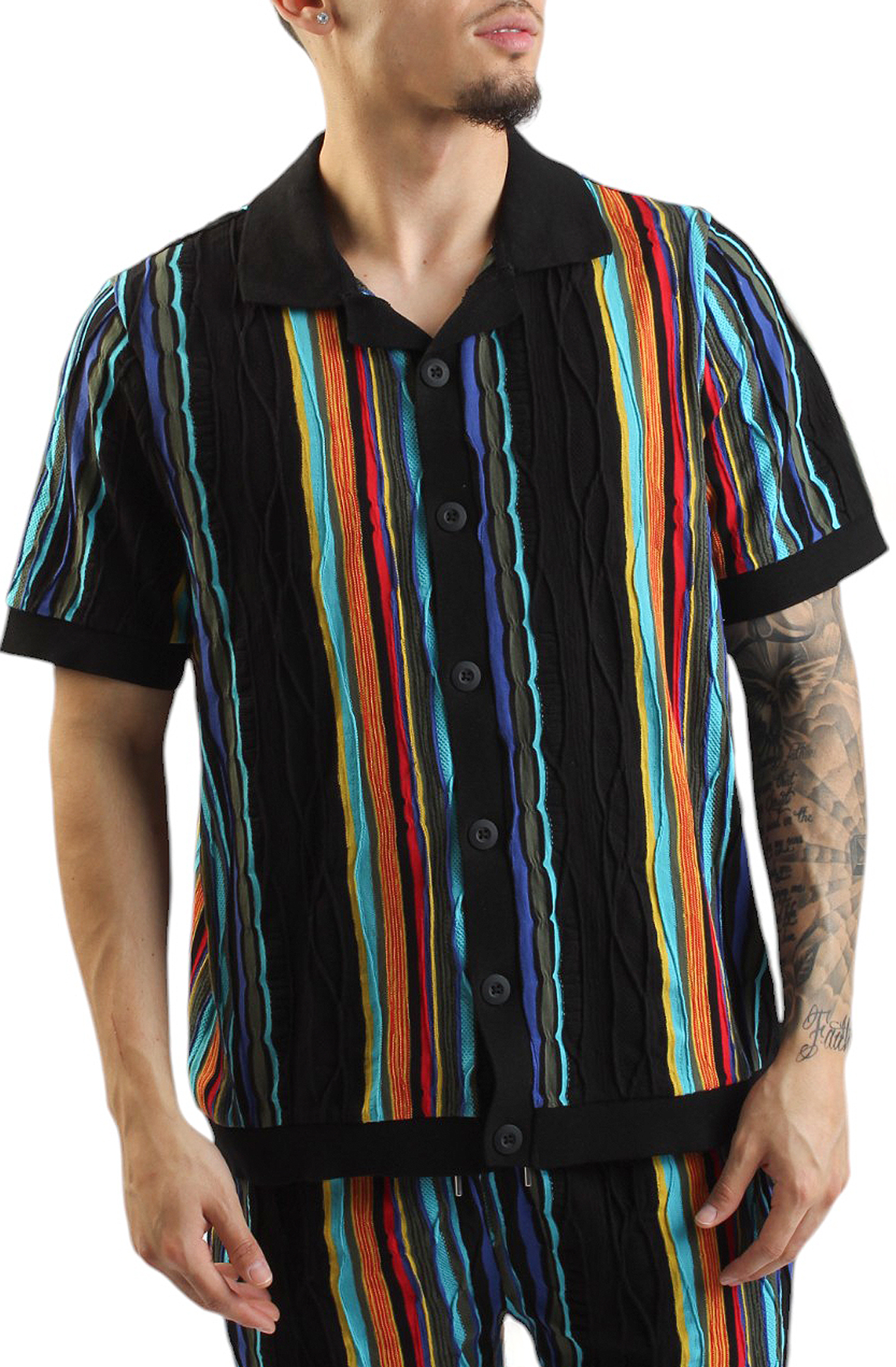 Men Big Poppa Polo Cardigan Multi Shirts L Multi Men Big Poppa Polo Cardigan Multi Shirts L Multi