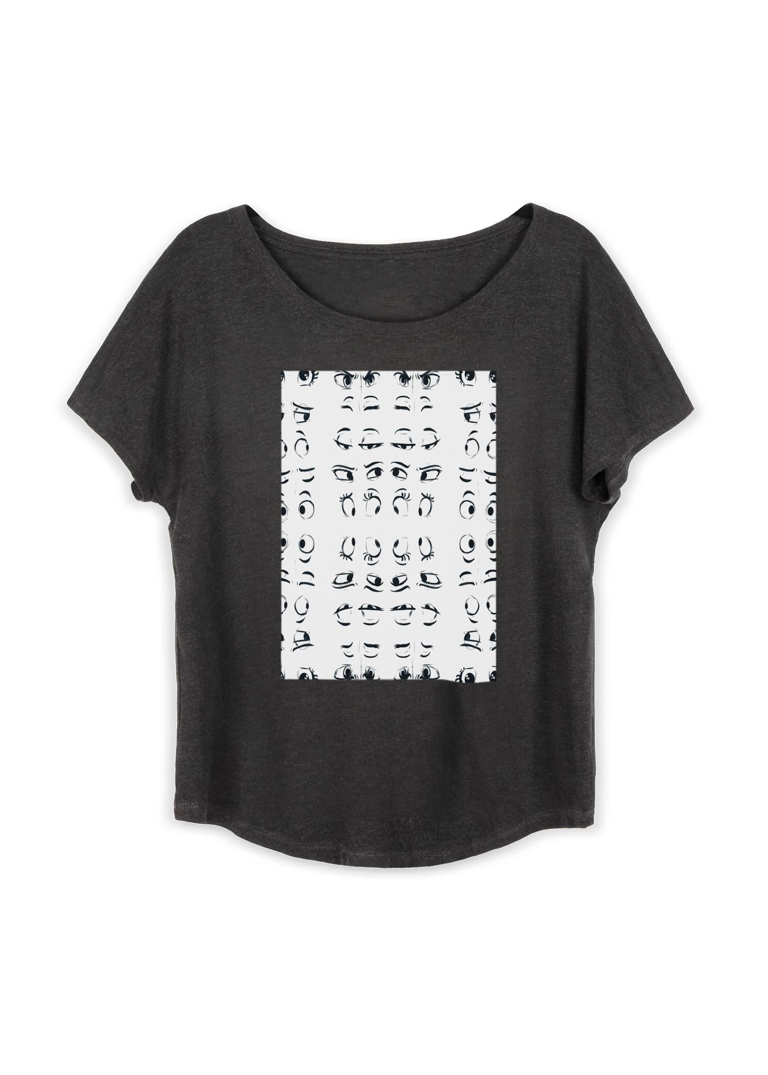Boatneck Boyfriend Tee – Cartoon Print shirt by VIDA Original Artist
