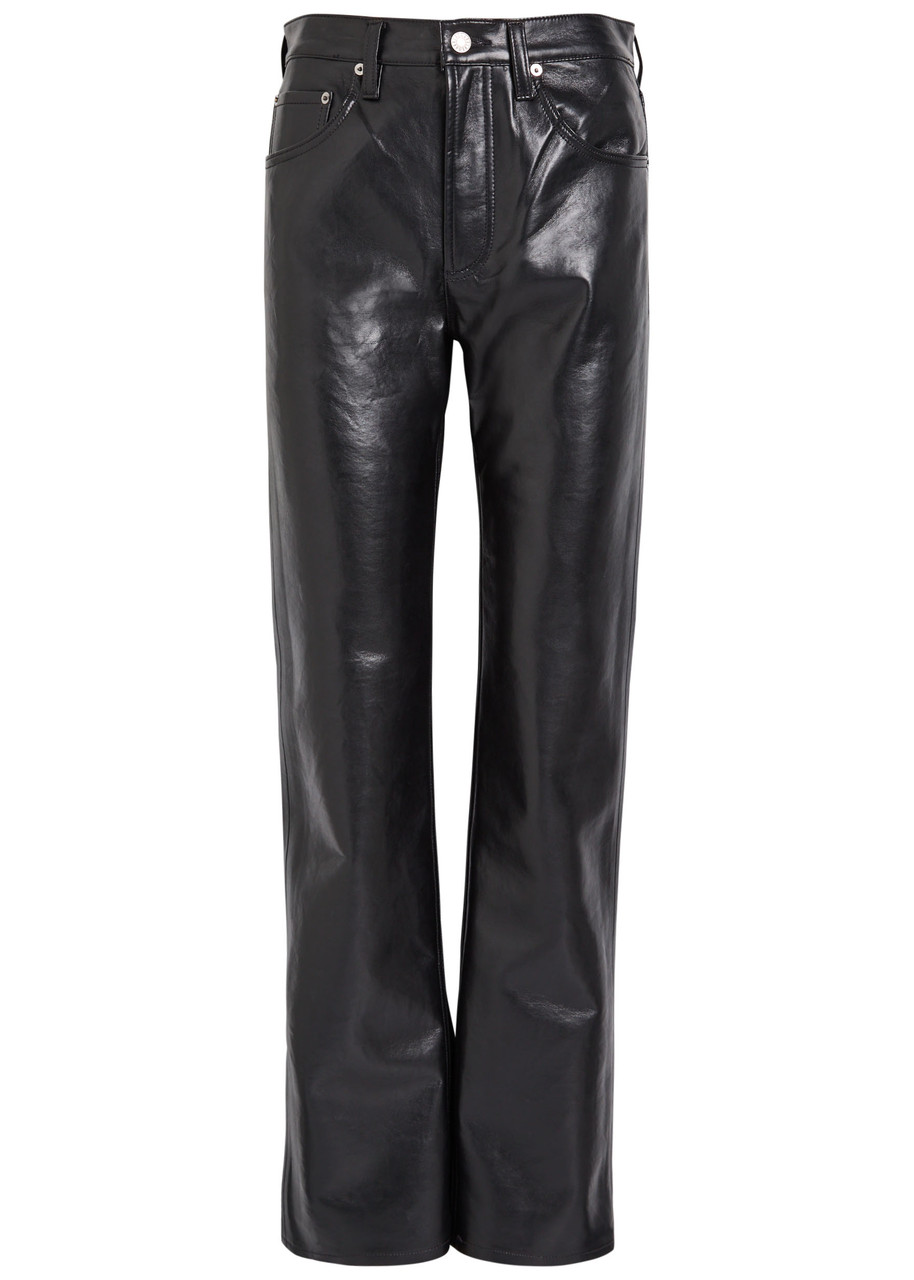 Agolde Kick Boot Bootcut Leather Trousers – Black – W M Agolde Kick Boot Bootcut Leather Trousers – Black – W M