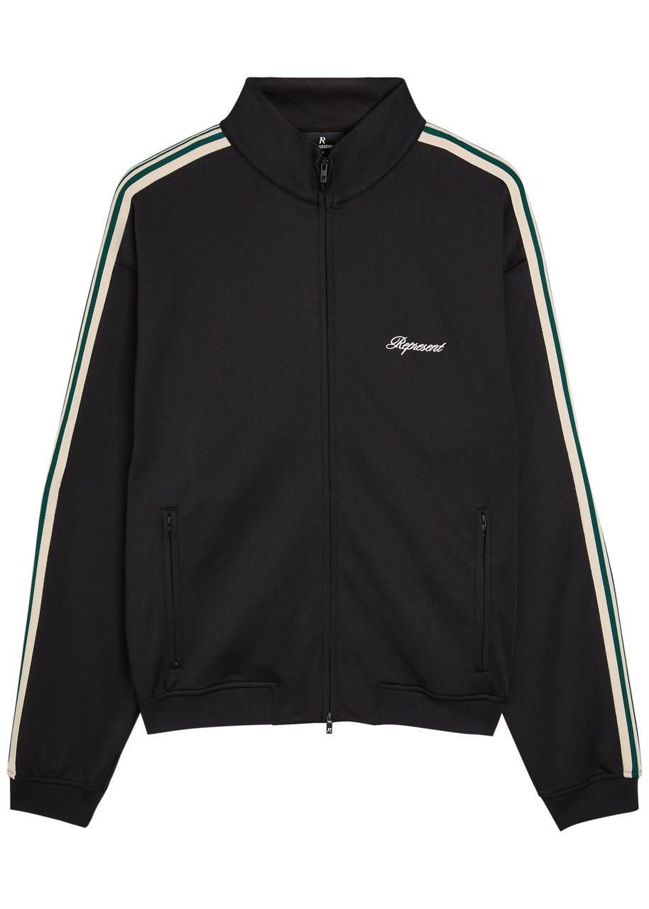Represent Taped Logo-embroidered Jersey Track Jacket – Black Represent Taped Logo-embroidered Jersey Track Jacket – Black