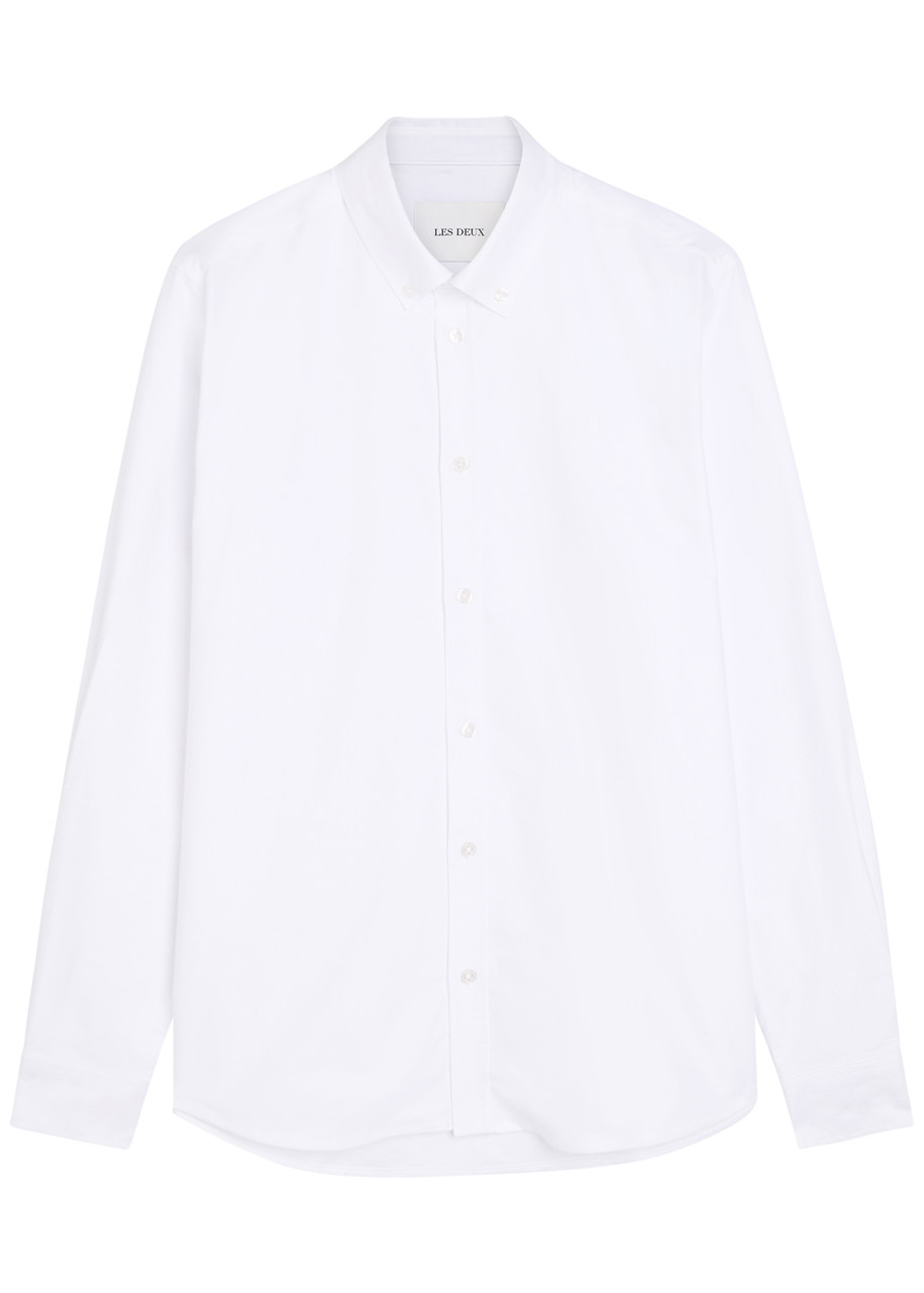 Les Deux Konrad Oxford Stretch-cotton Shirt – White Les Deux Konrad Oxford Stretch-cotton Shirt – White