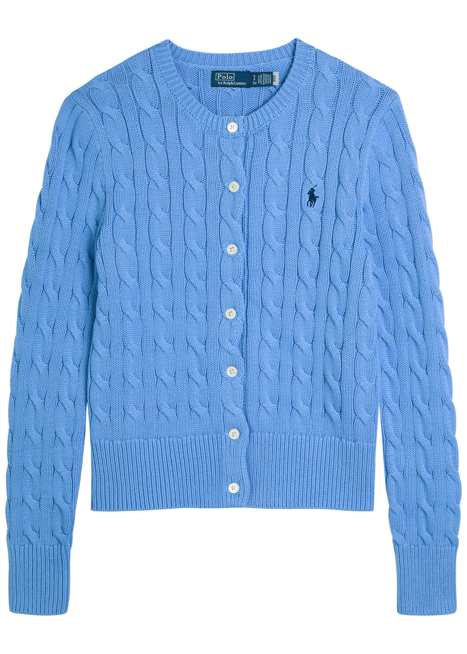Polo Ralph Lauren Cable-knit Cotton Cardigan – Light Blue – M M Polo Ralph Lauren Cable-knit Cotton Cardigan – Light Blue – M M