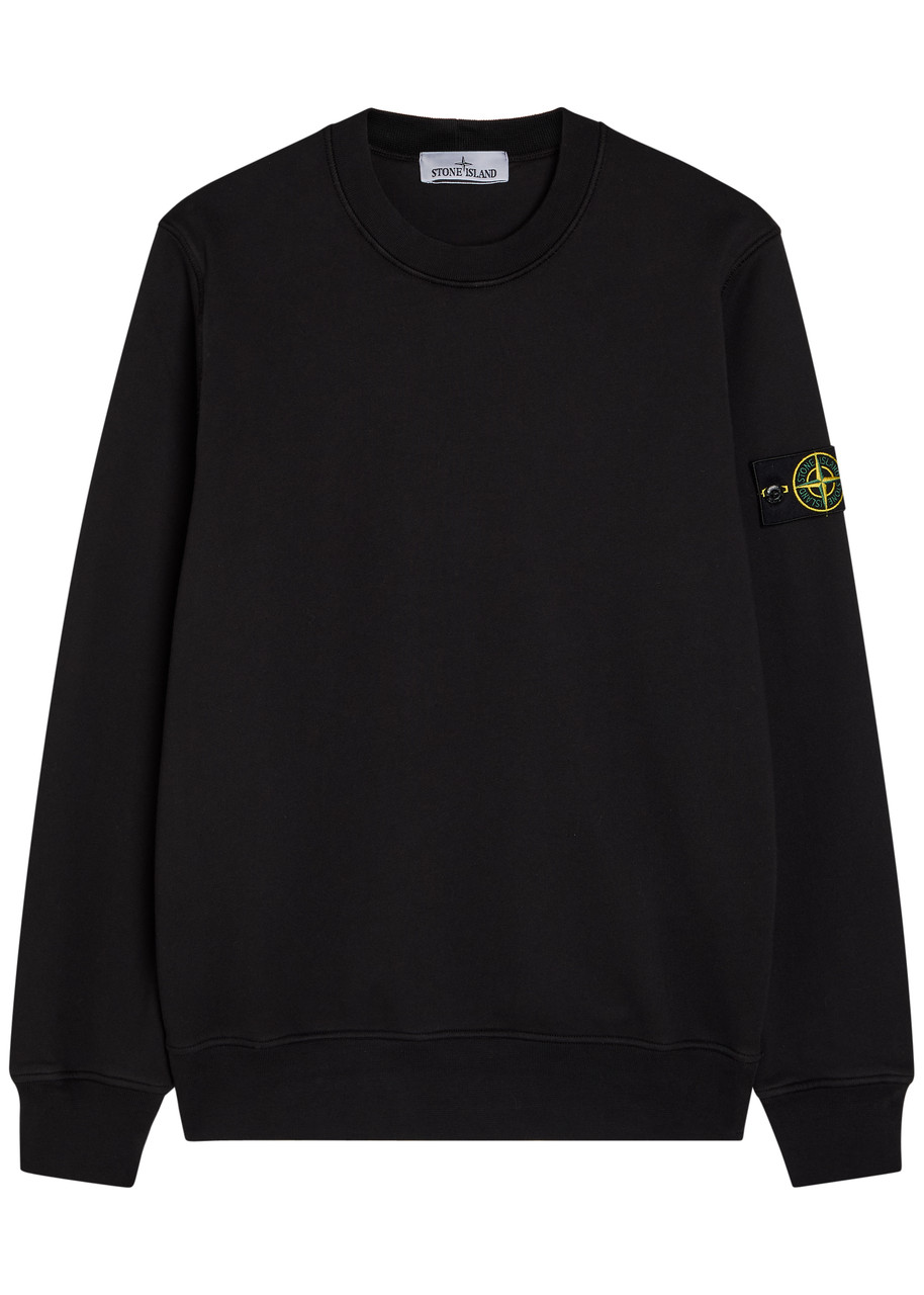 Stone Island Logo Cotton Sweatshirt – Black