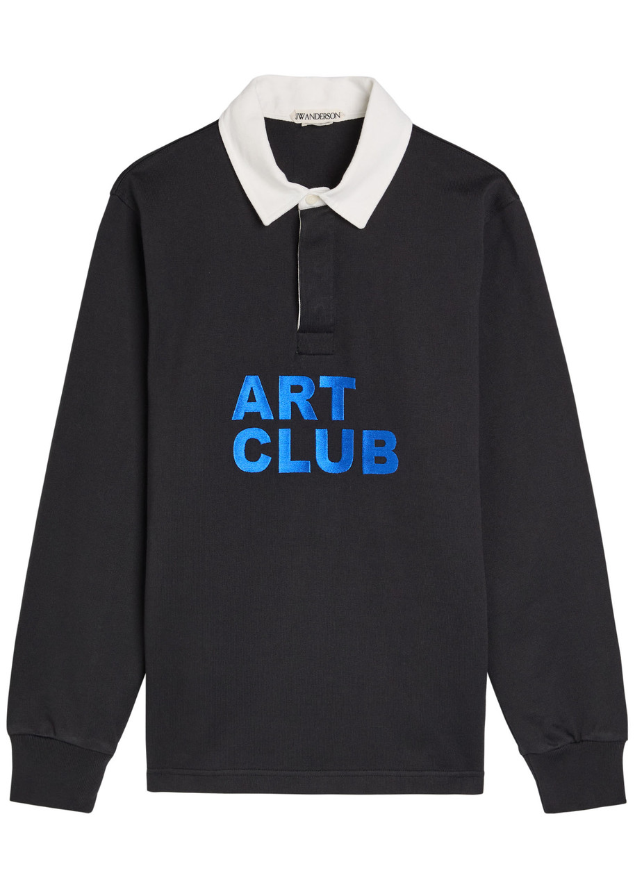 JW Anderson Art Club Rugby Cotton Polo Shirt – Black – M M