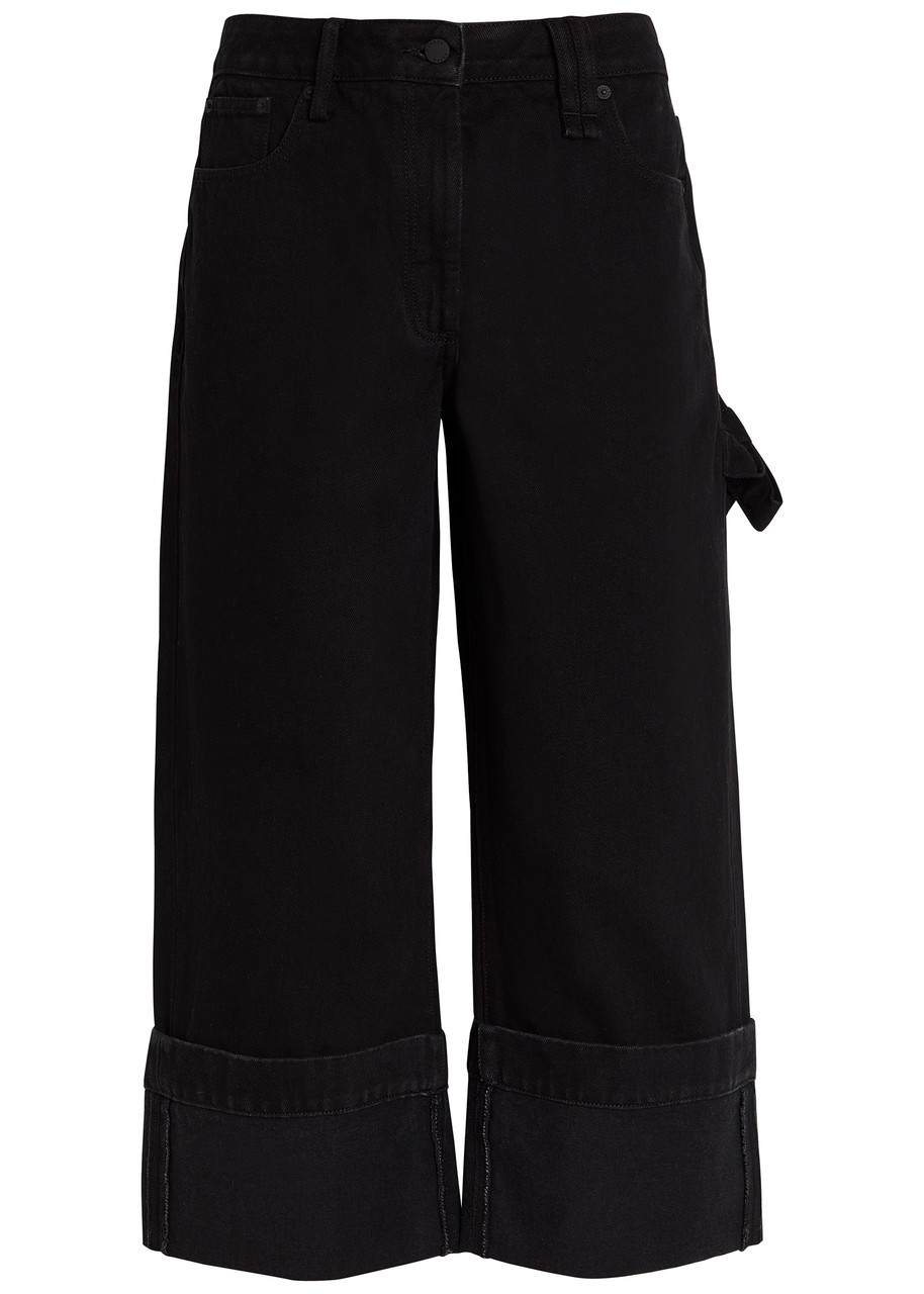 Simone Rocha Turn-up Straight-leg Cropped Jeans – Black – S